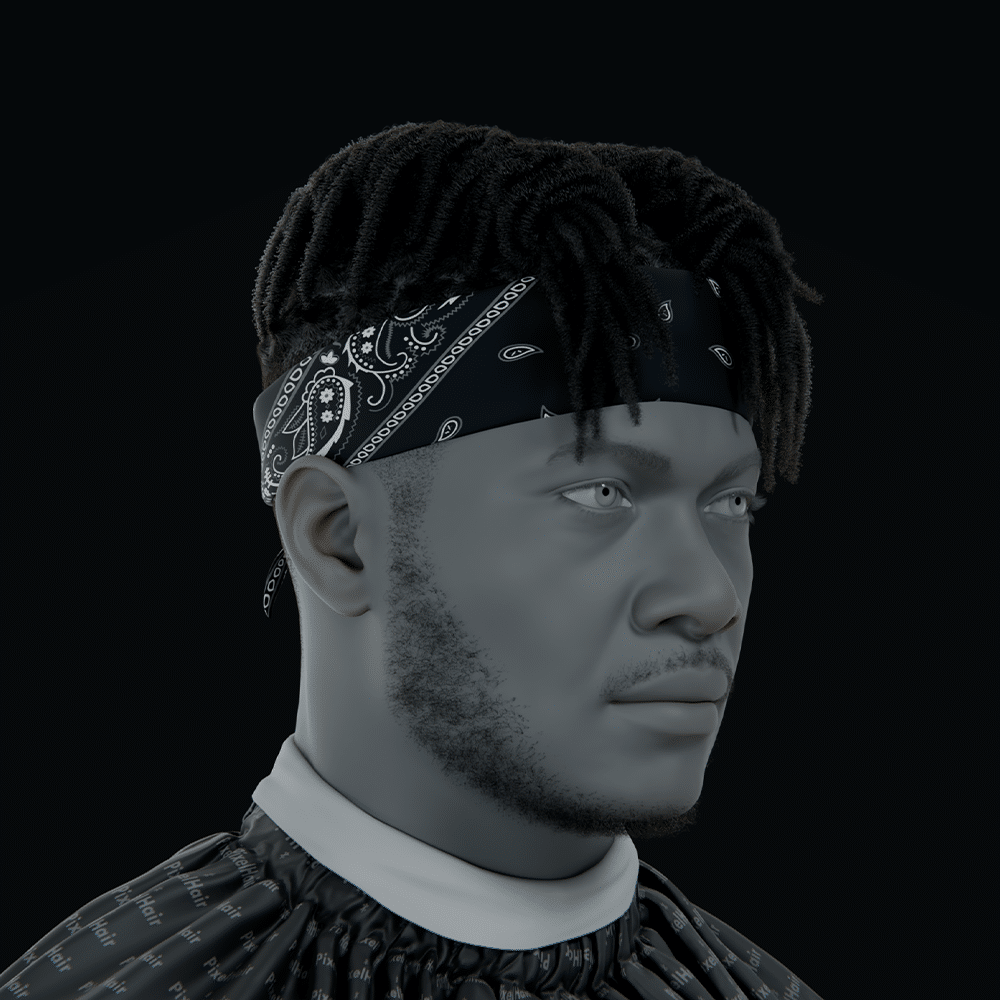 Pixelhair ready-made 3d ksi fade dreads hairstyle in blender using hair particle system