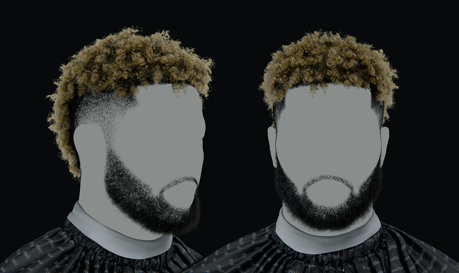 PixelHair ready-made 3D curly mohawk afro Hairstyle of Odell Beckham Jr in Blender