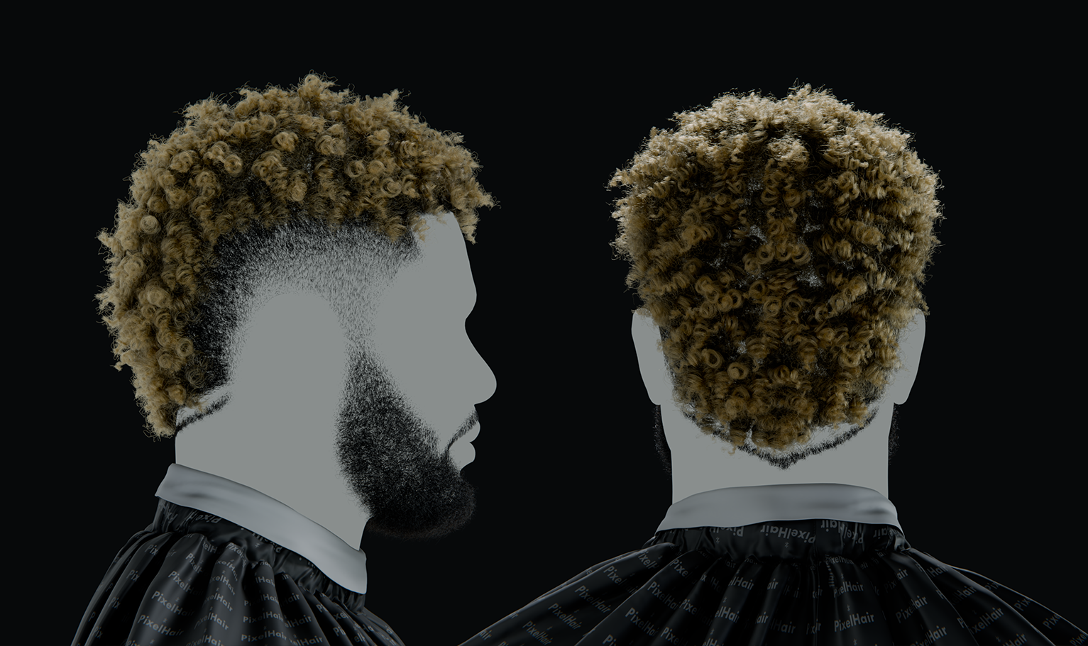 PixelHair ready-made 3D curly mohawk afro Hairstyle of Odell Beckham Jr in Blender