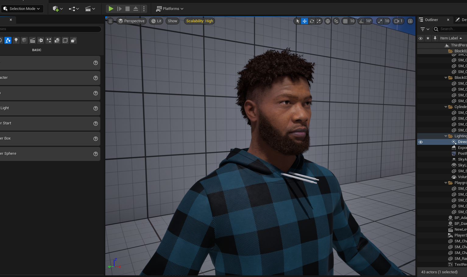 PixelHair ready-made 3D curly mohawk afro Hairstyle of Odell Beckham Jr on a metahuman in Unreal Engine