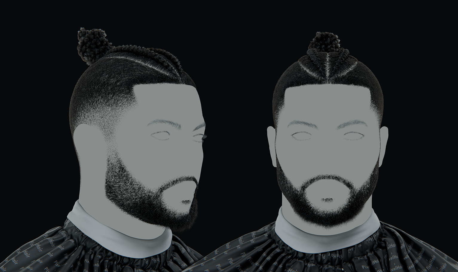 PixelHair ready-made 3D Jason Derulo braids fade hairstyle in Blender using hair particle system