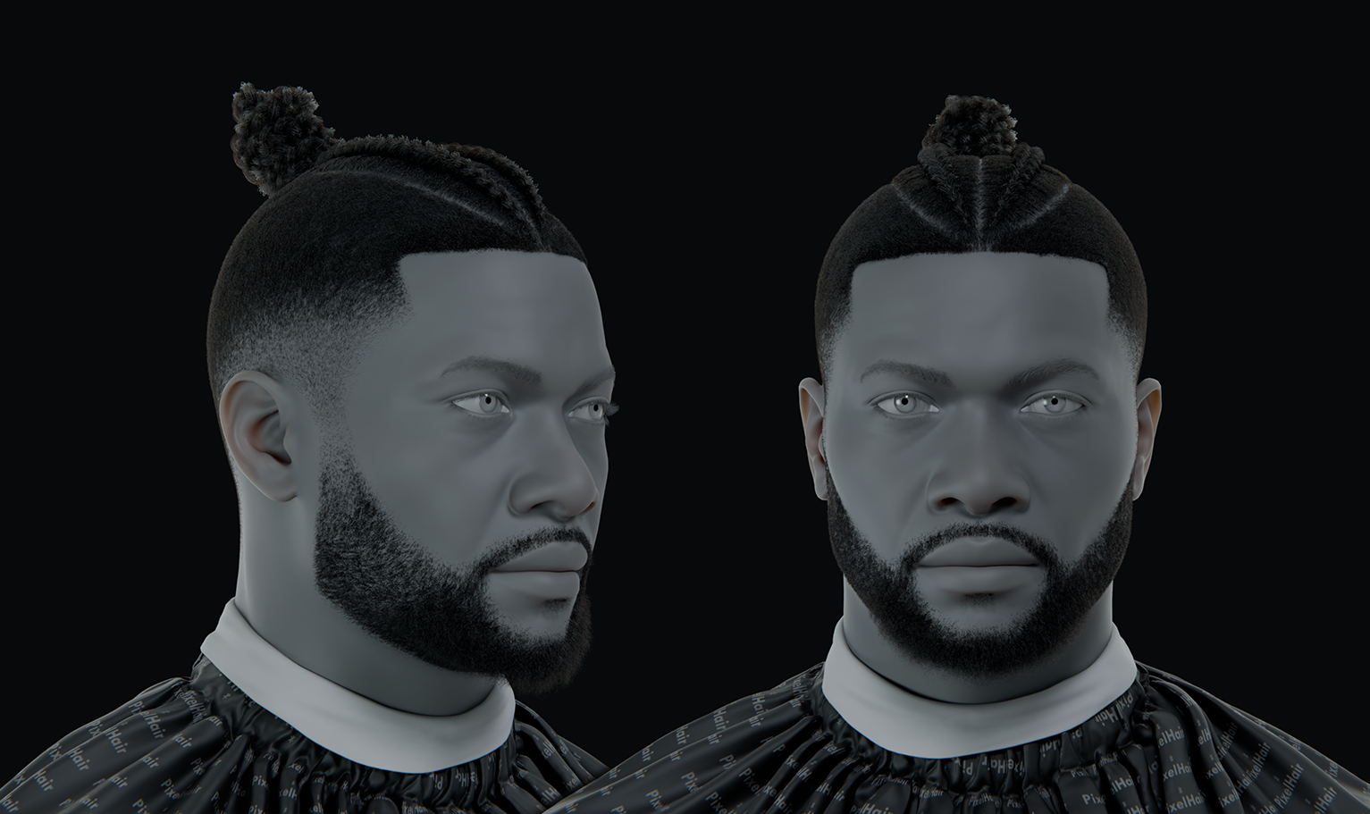 PixelHair ready-made 3D Jason Derulo braids fade hairstyle in Blender using hair particle system