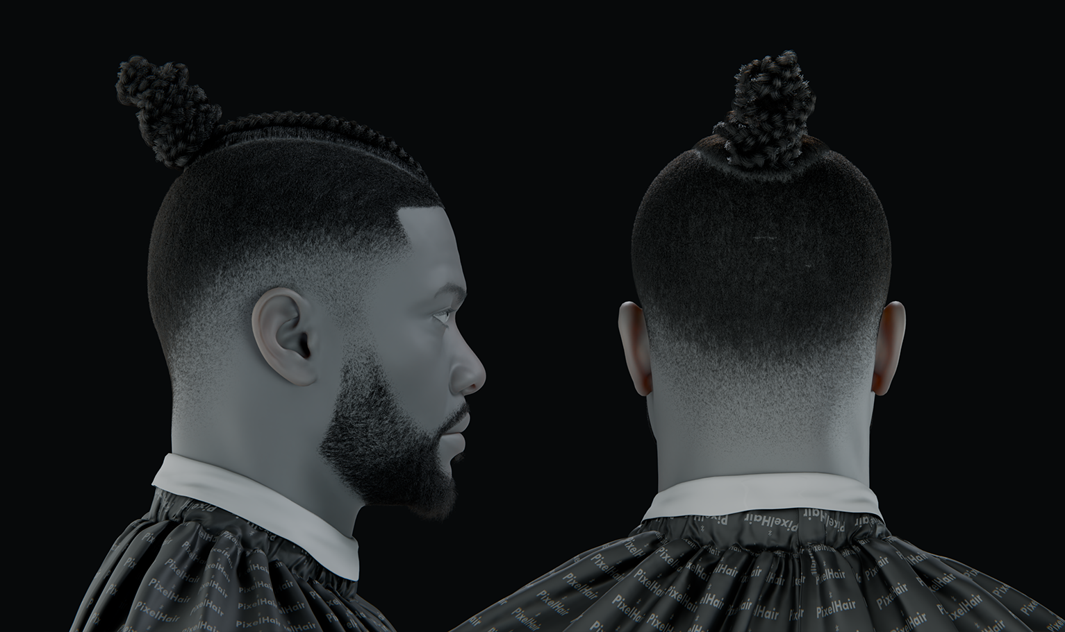 PixelHair ready-made 3D Jason Derulo braids fade hairstyle in Blender using hair particle system