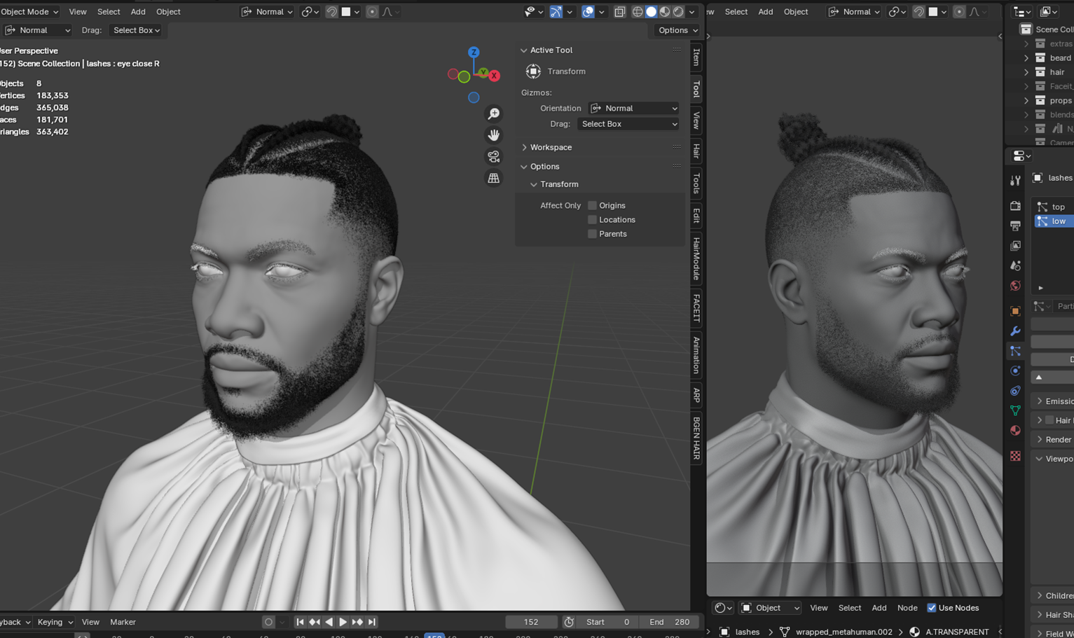 PixelHair ready-made 3D Jason Derulo braids fade hairstyle in Blender using hair particle system