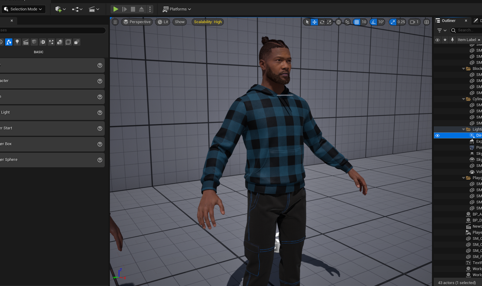 PixelHair ready-made 3D Jason Derulo braids fade hairstyle on a metahuman in Unreal Engine 5