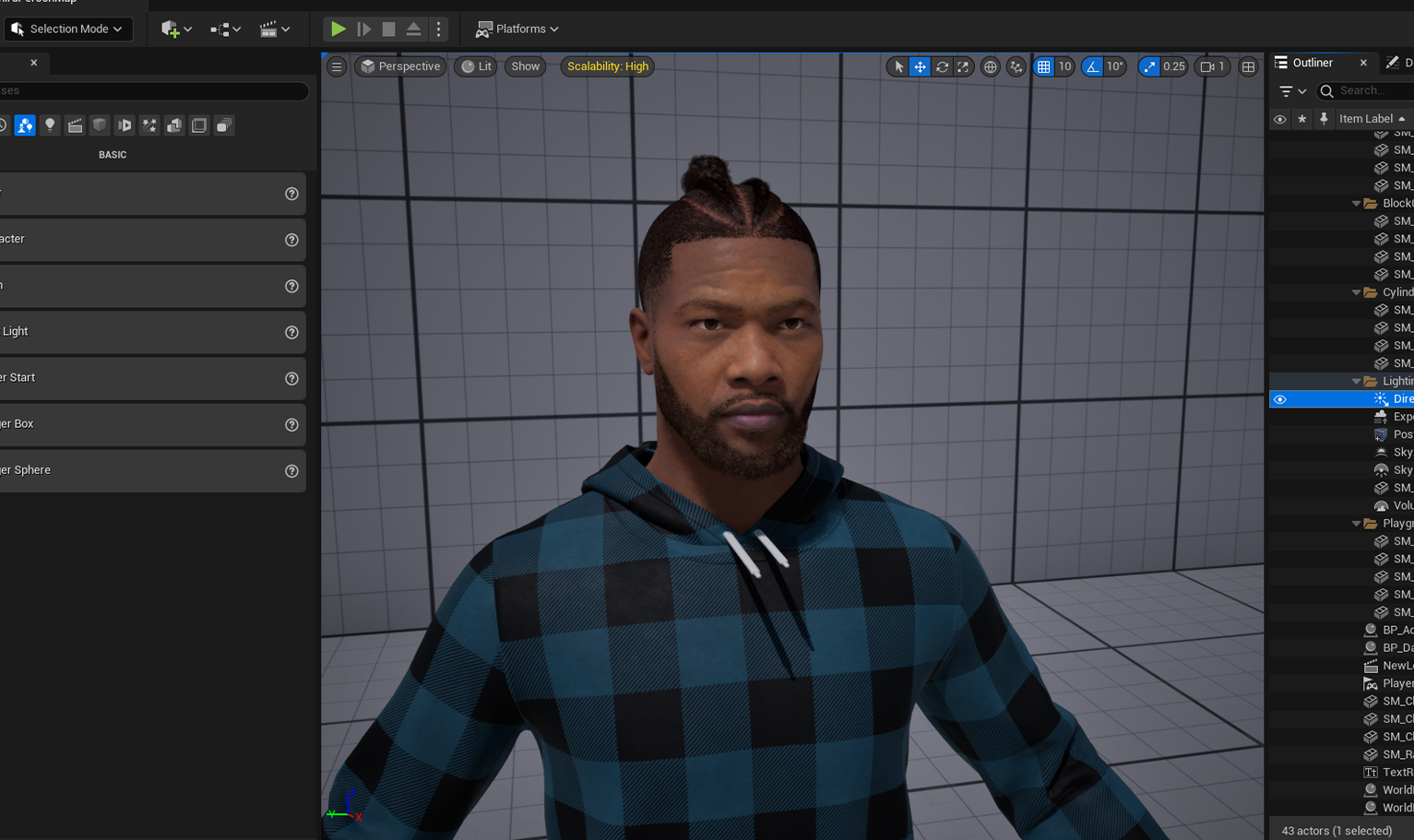 PixelHair ready-made 3D Jason Derulo braids fade hairstyle on a metahuman in Unreal Engine 5