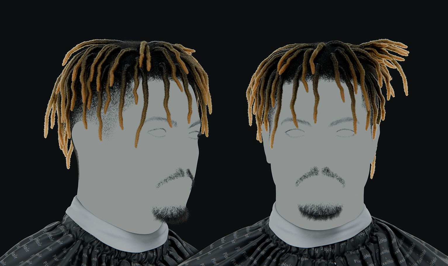 PixelHair ready-made iconic Juice Wrld dreads 3D hairstyle in Blender using hair particle system