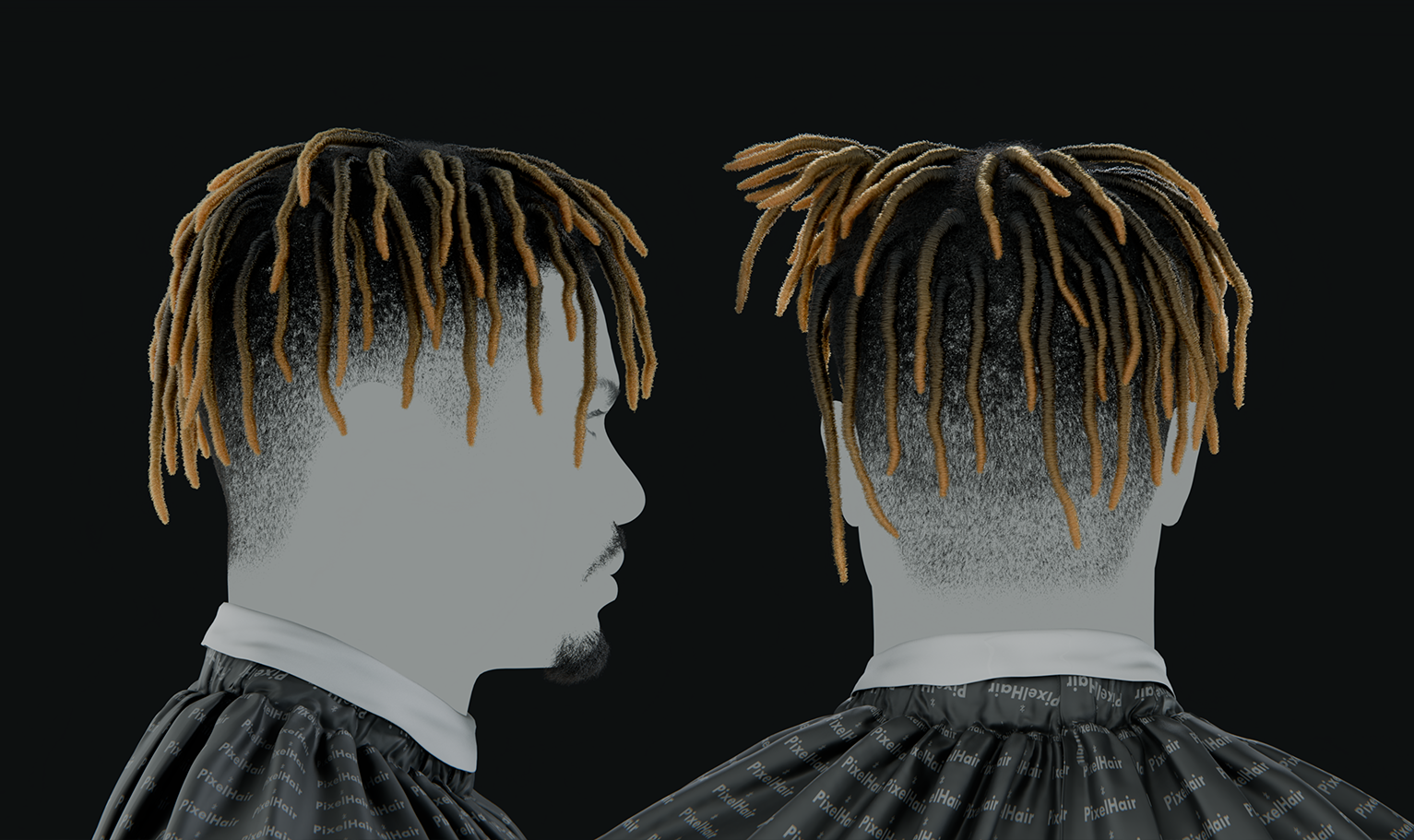 PixelHair ready-made iconic Juice Wrld dreads 3D hairstyle in Blender using hair particle system