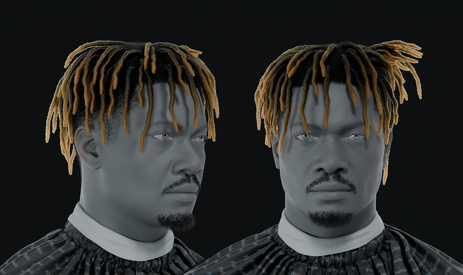 PixelHair ready-made iconic Juice Wrld dreads 3D hairstyle in Blender using hair particle system