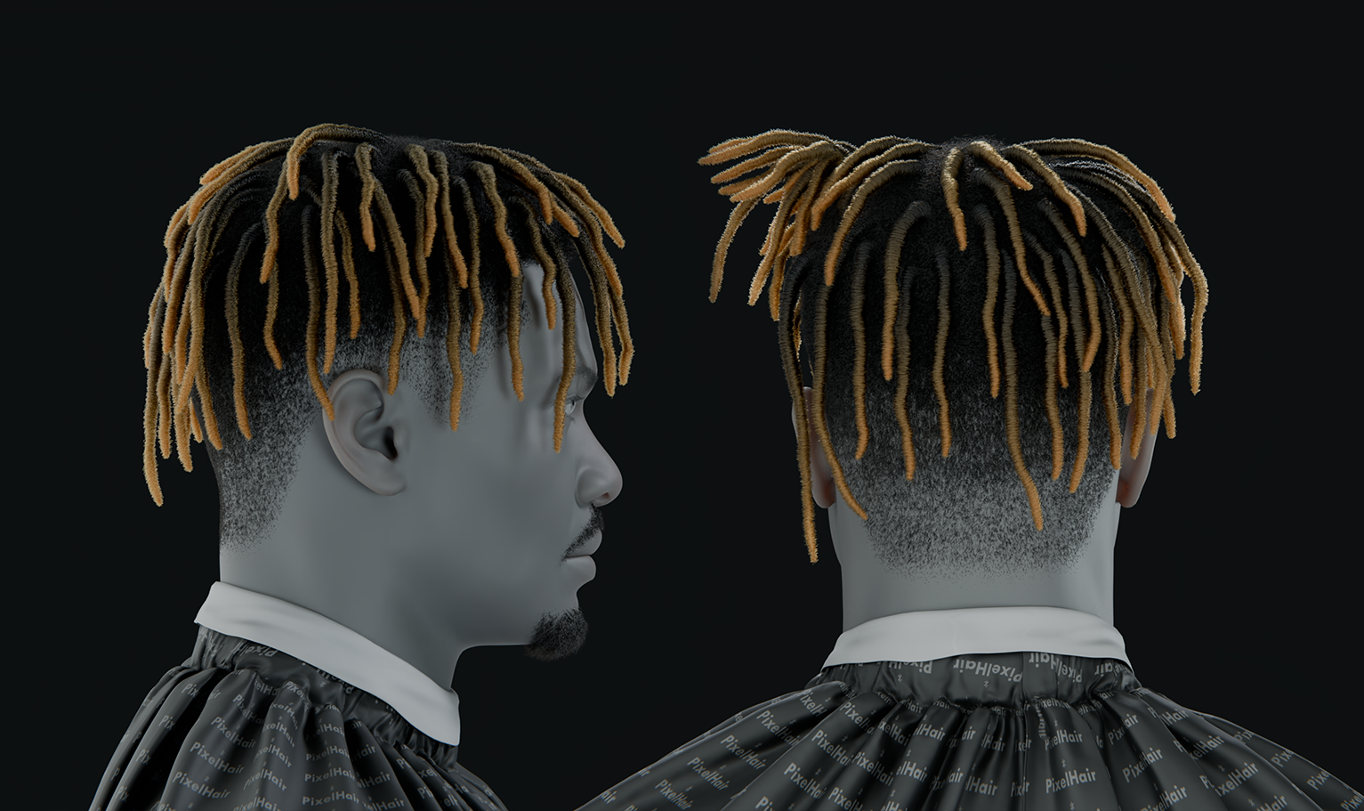 PixelHair ready-made iconic Juice Wrld dreads 3D hairstyle in Blender using hair particle system