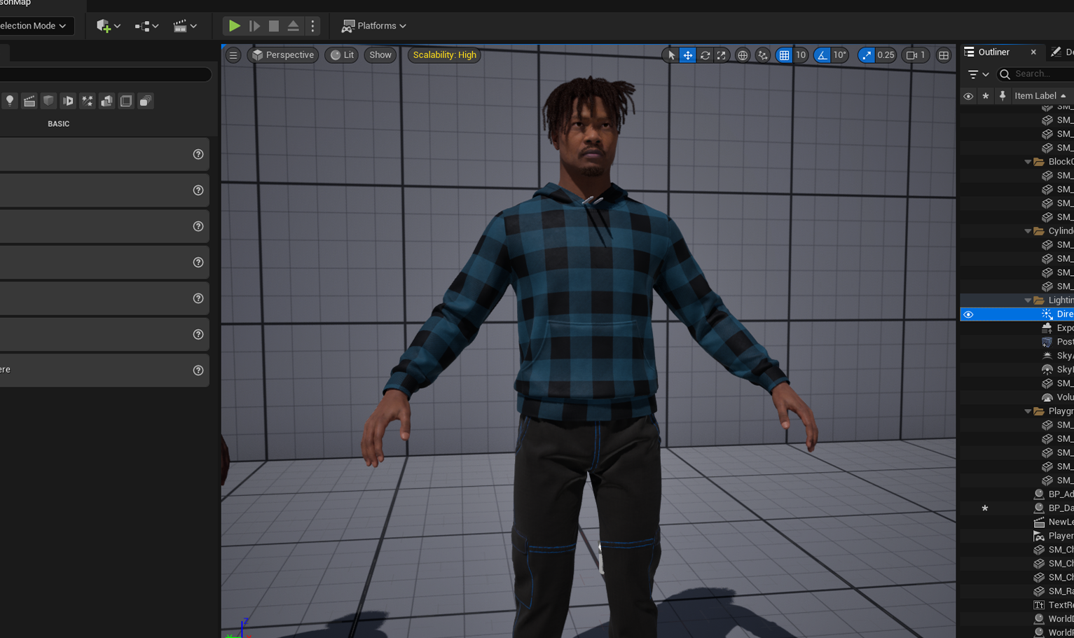 PixelHair ready-made Juice wrld dreads 3D hairstyle on a metahuman in Unreal Engine 5