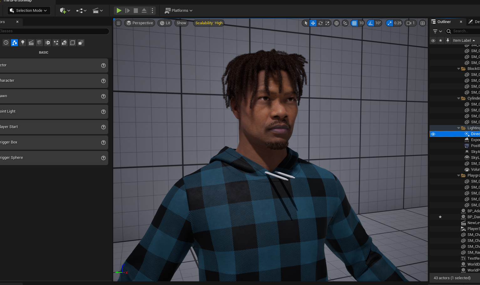 PixelHair ready-made Juice wrld dreads 3D hairstyle on a metahuman in Unreal Engine 5