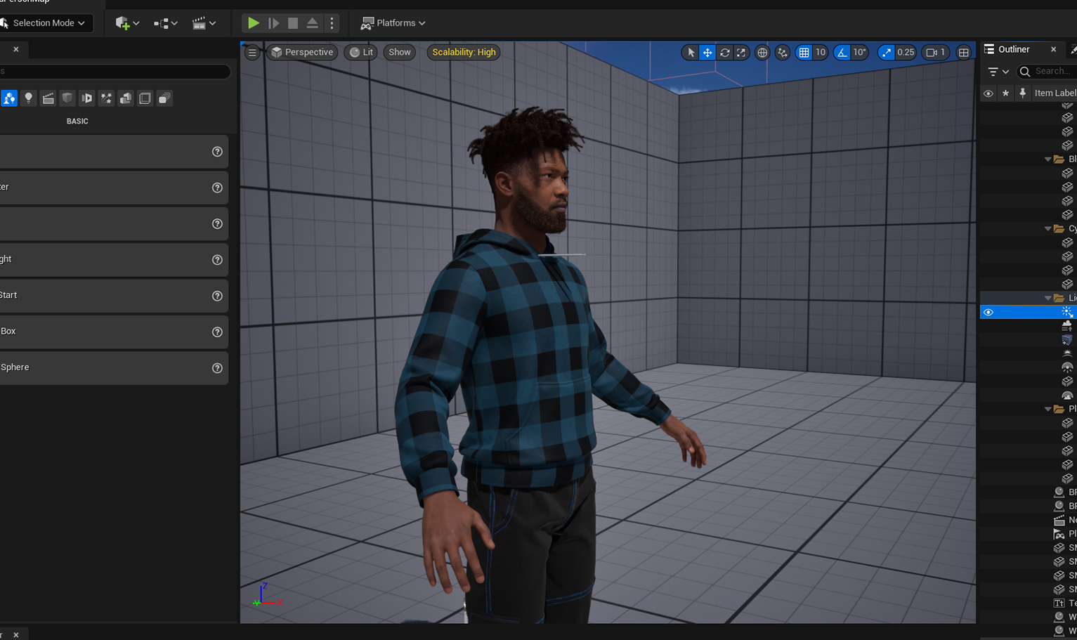 PixelHair ready-made dreads afro 3D hairstyle on a metahuman in Unreal Engine 5