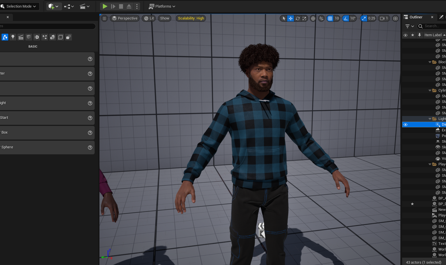 PixelHair ready-made curly afro fade 3D hairstyle on a metahuman in Unreal Engine 5