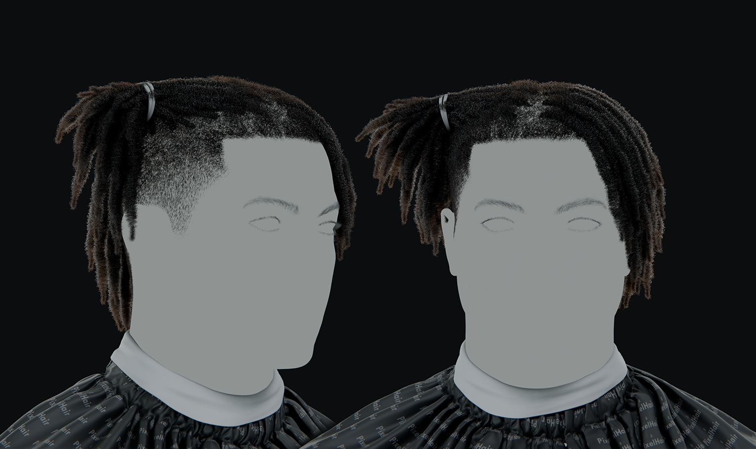 PixelHair ready-made Polo G dreads 3D hairstyle in Blender using hair particle system