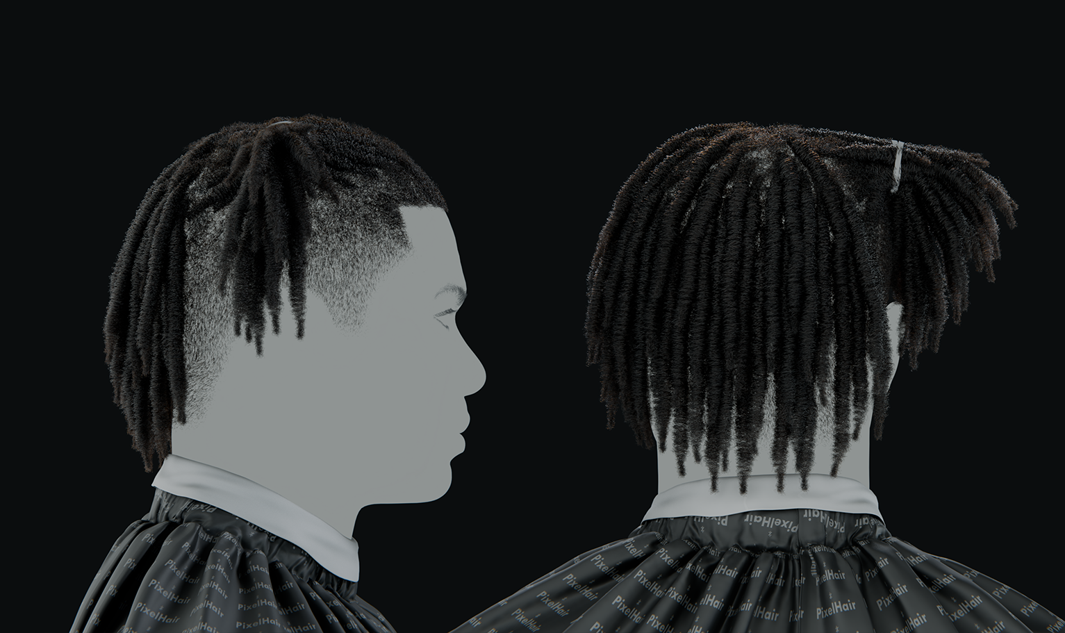 PixelHair ready-made Polo G dreads 3D hairstyle in Blender using hair particle system