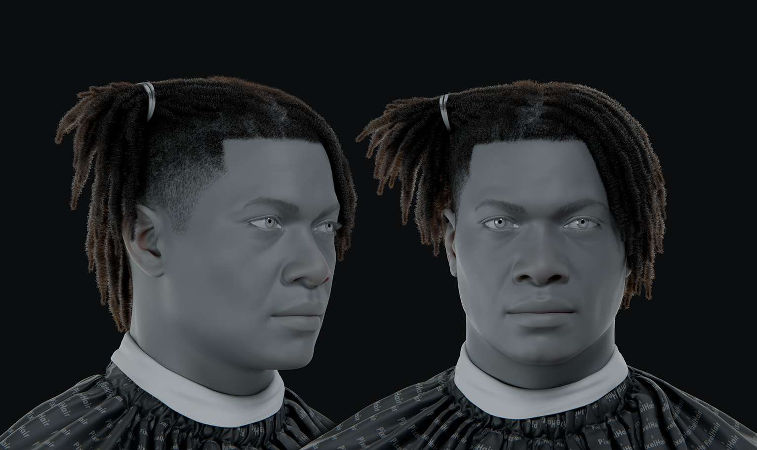 PixelHair ready-made Polo G dreads 3D hairstyle in Blender using hair particle system