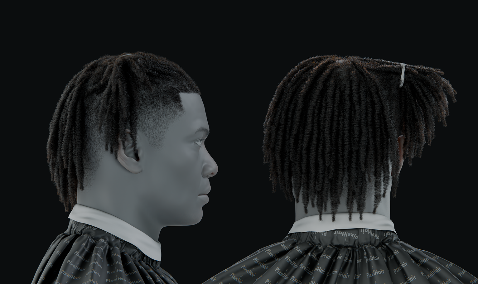 PixelHair ready-made Polo G dreads 3D hairstyle in Blender using hair particle system