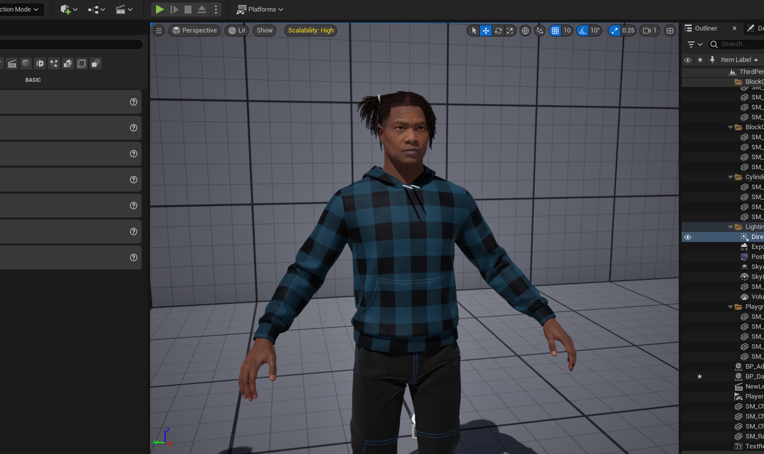 PixelHair ready-made Polo G Dreads 3D hairstyle on a metahuman in Unreal Engine 5