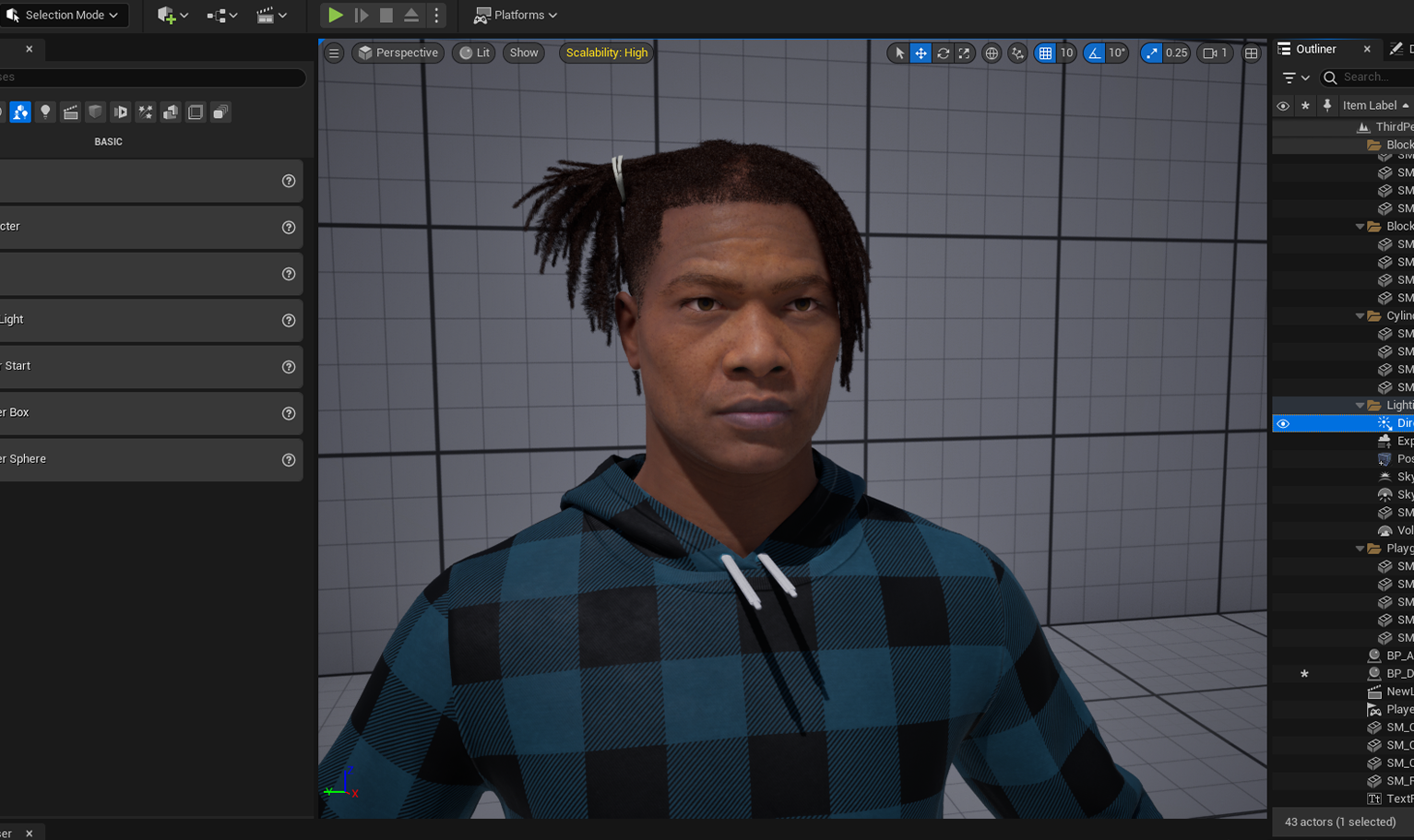 PixelHair ready-made Polo G Dreads 3D hairstyle on a metahuman in Unreal Engine 5