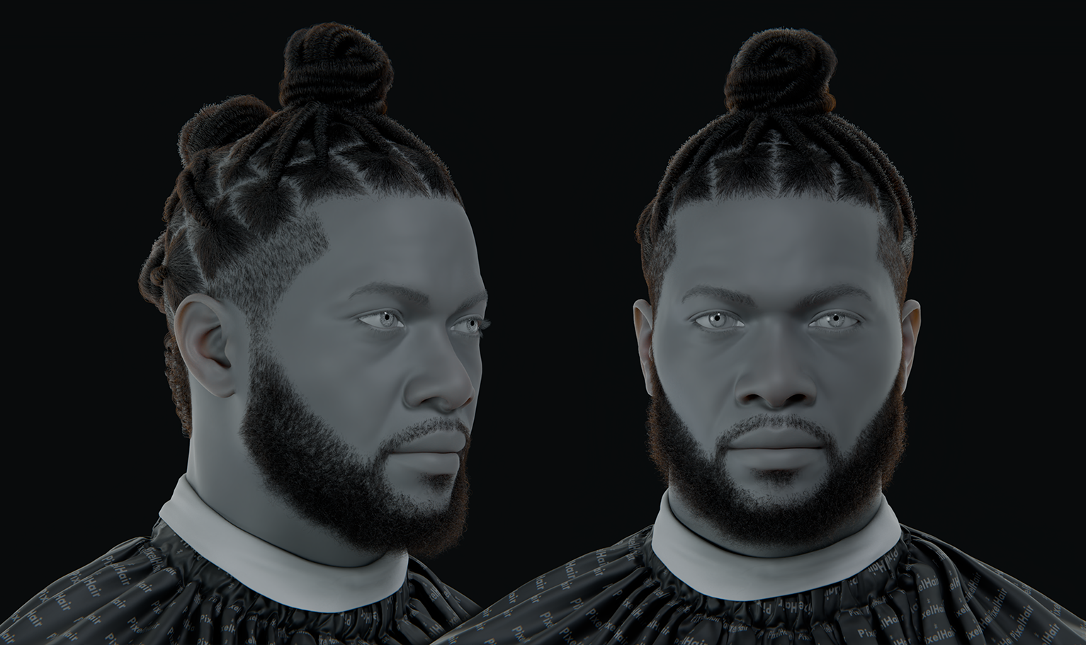 PixelHair ready-made Omarion dreads Knots 3D hairstyle in Blender using hair particle system