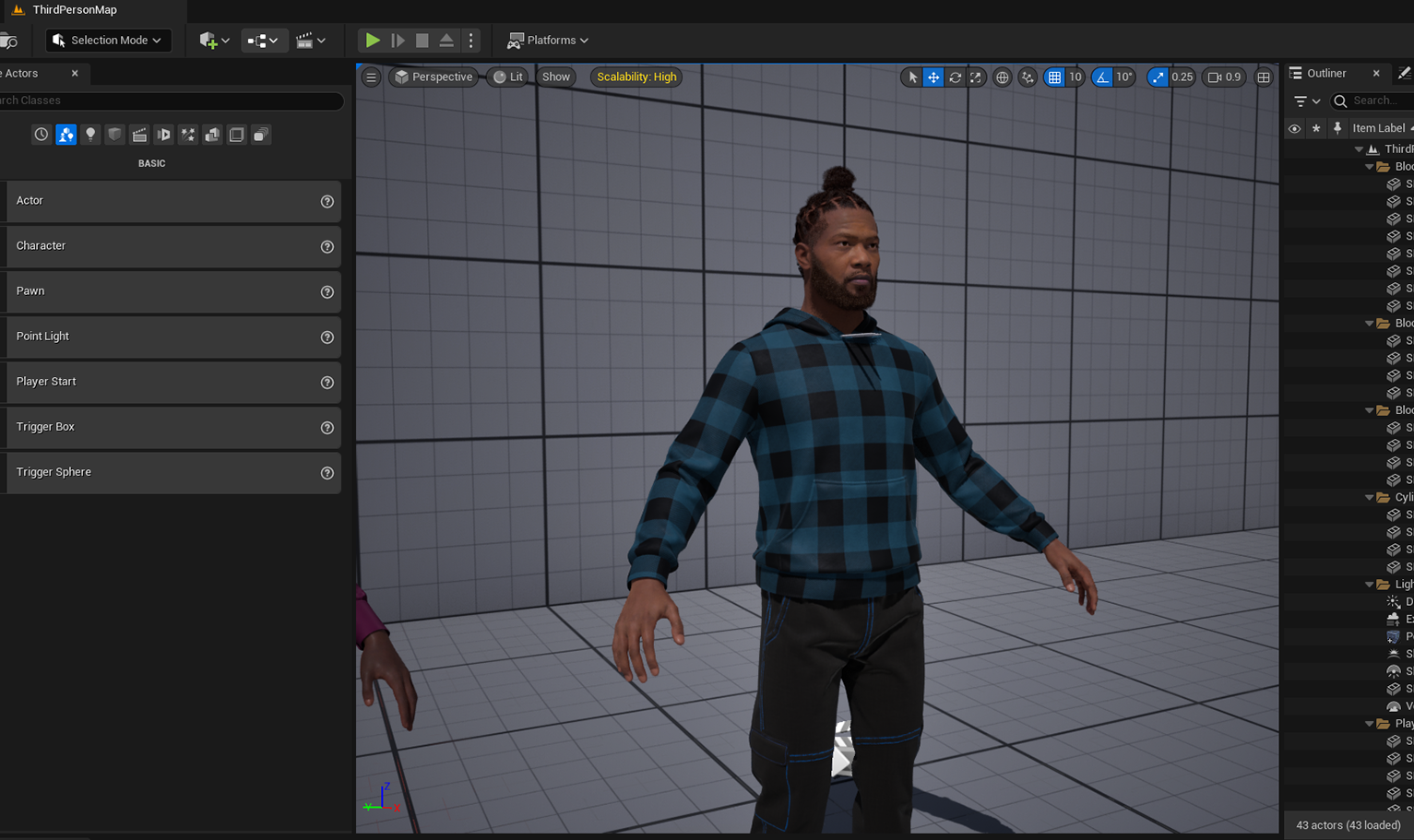 PixelHair ready-made Omarion dreads Knots 3D hairstyle on a metahuman in Unreal Engine 5