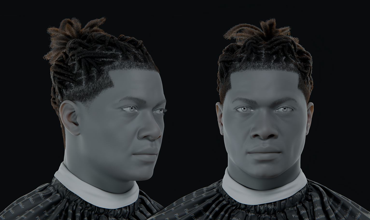 PixelHair ready-made Lil Baby dreads woven Knots 3D hairstyle in Blender using hair particle system