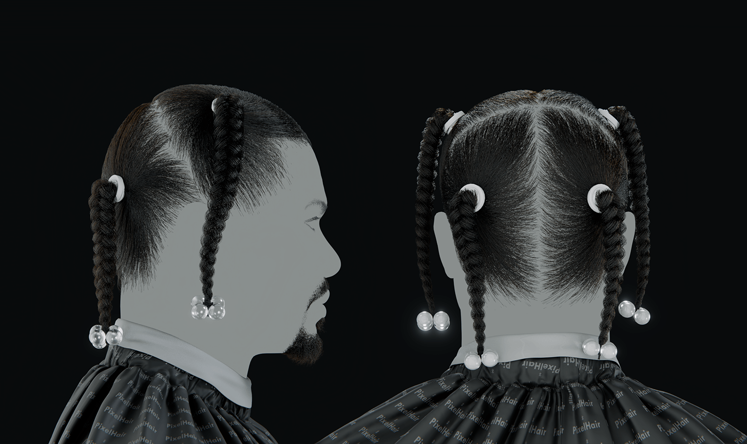 PixelHair ready-made Snoop Dogg braids hairstyle in Blender using Blender hair particle system