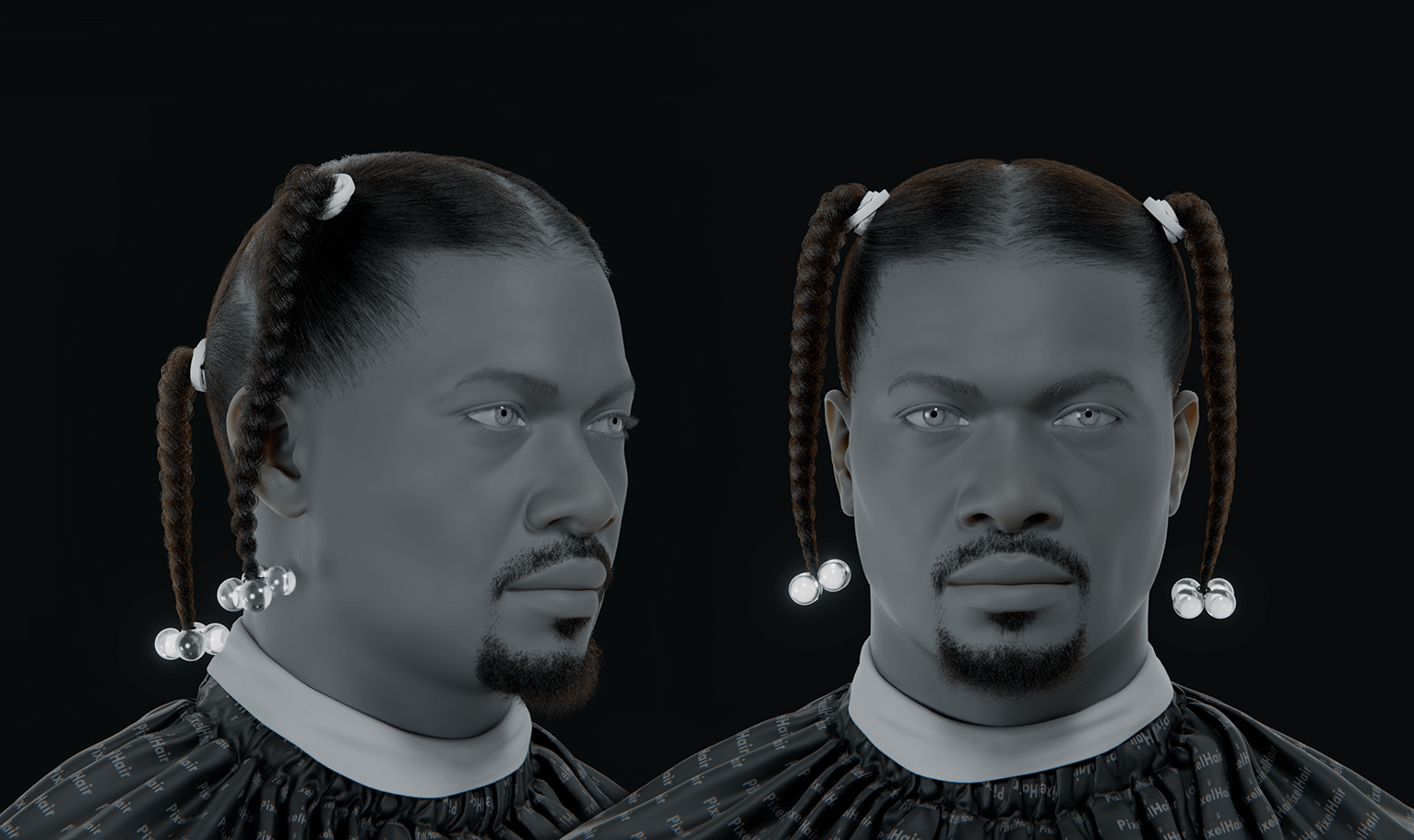 PixelHair ready-made Snoop Dogg braids hairstyle in Blender using Blender hair particle system