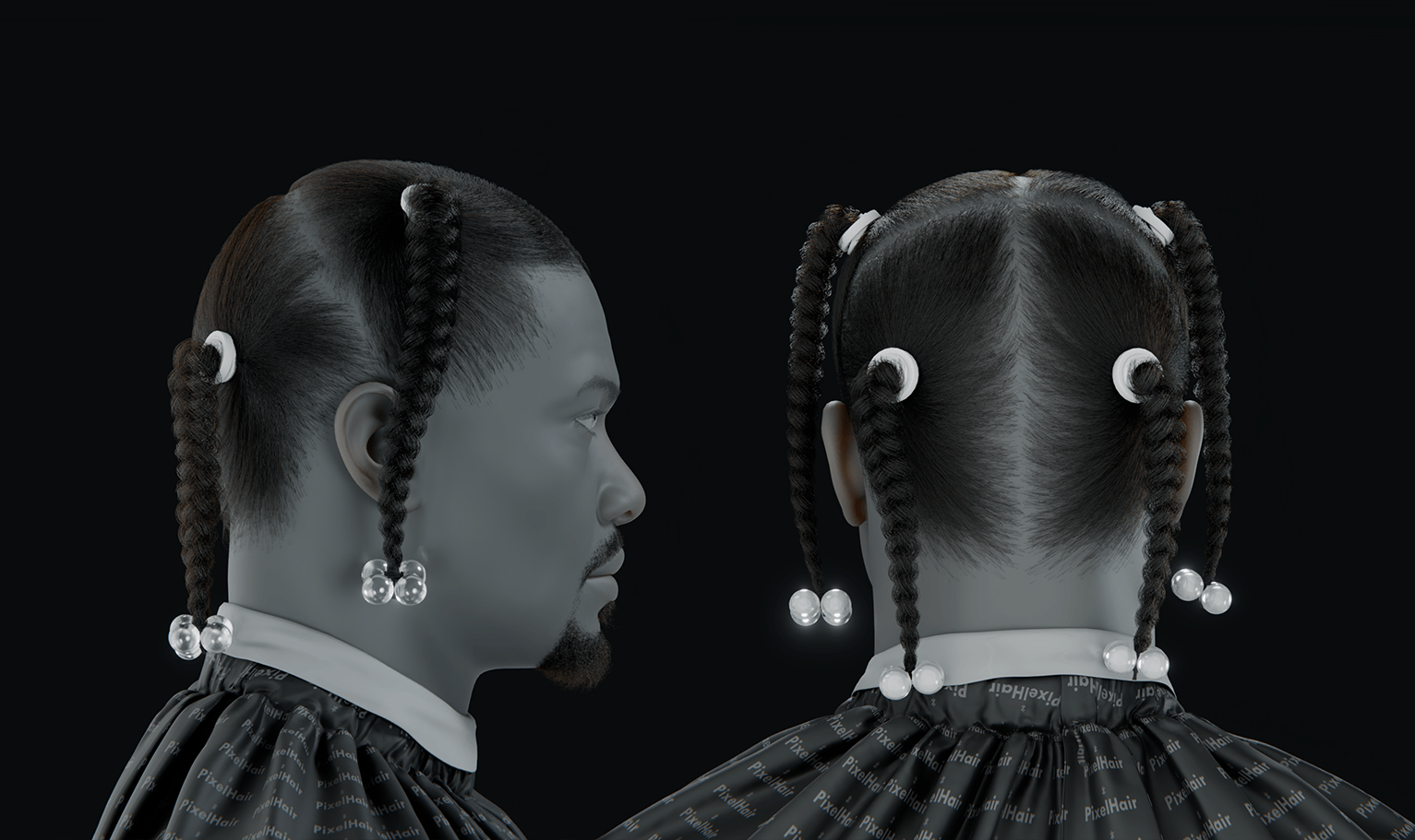 PixelHair ready-made Snoop Dogg braids hairstyle in Blender using Blender hair particle system