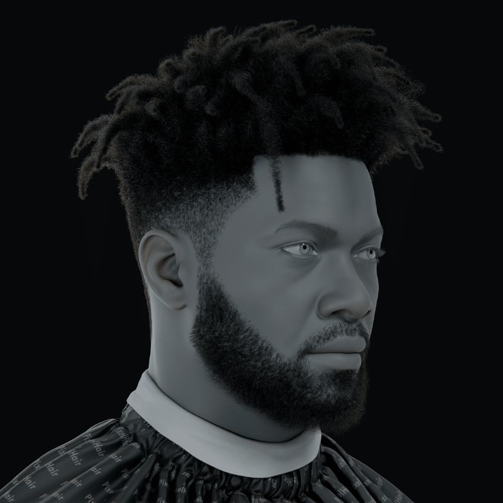 Pixelhair ready-made dreads afro 3d hairstyle in blender using hair particle system