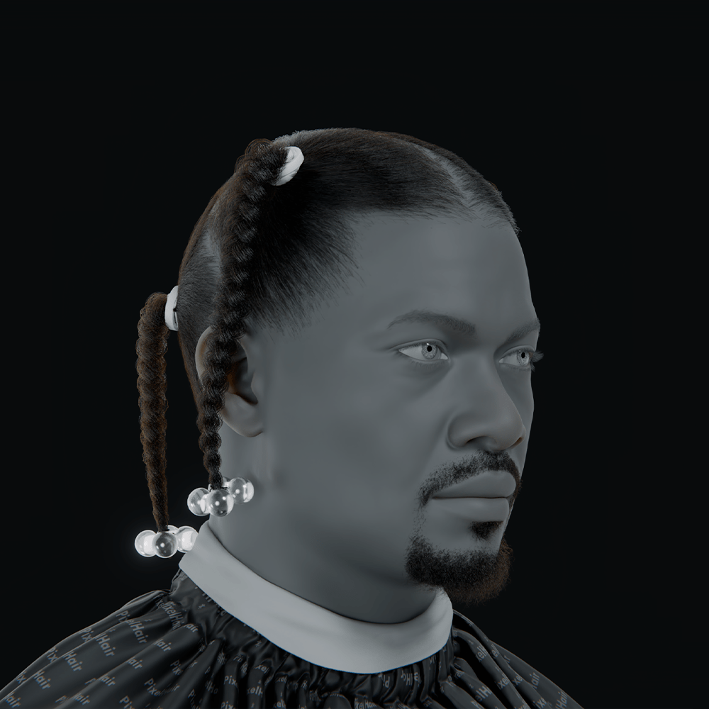 Pixelhair ready-made snoop dogg braids hairstyle in blender using blender hair particle system