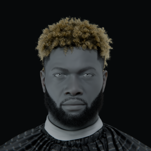 PixelHair ready-made 3D curly mohawk afro Hairstyle of Odell Beckham Jr in Blender