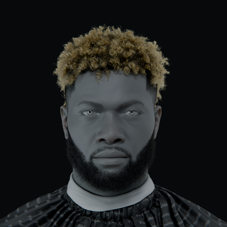 PixelHair ready-made 3D  curly mohawk afro  Hairstyle of Odell Beckham Jr in Blender