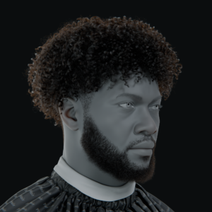 PixelHair ready-made curly afro fade 3D hairstyle in Blender using hair particle system