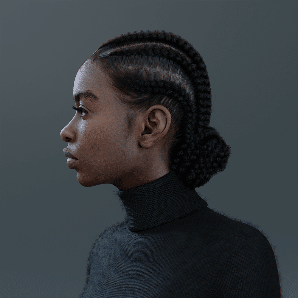 Blender 3d realistic character with braids (earn passive income) - affiliate program