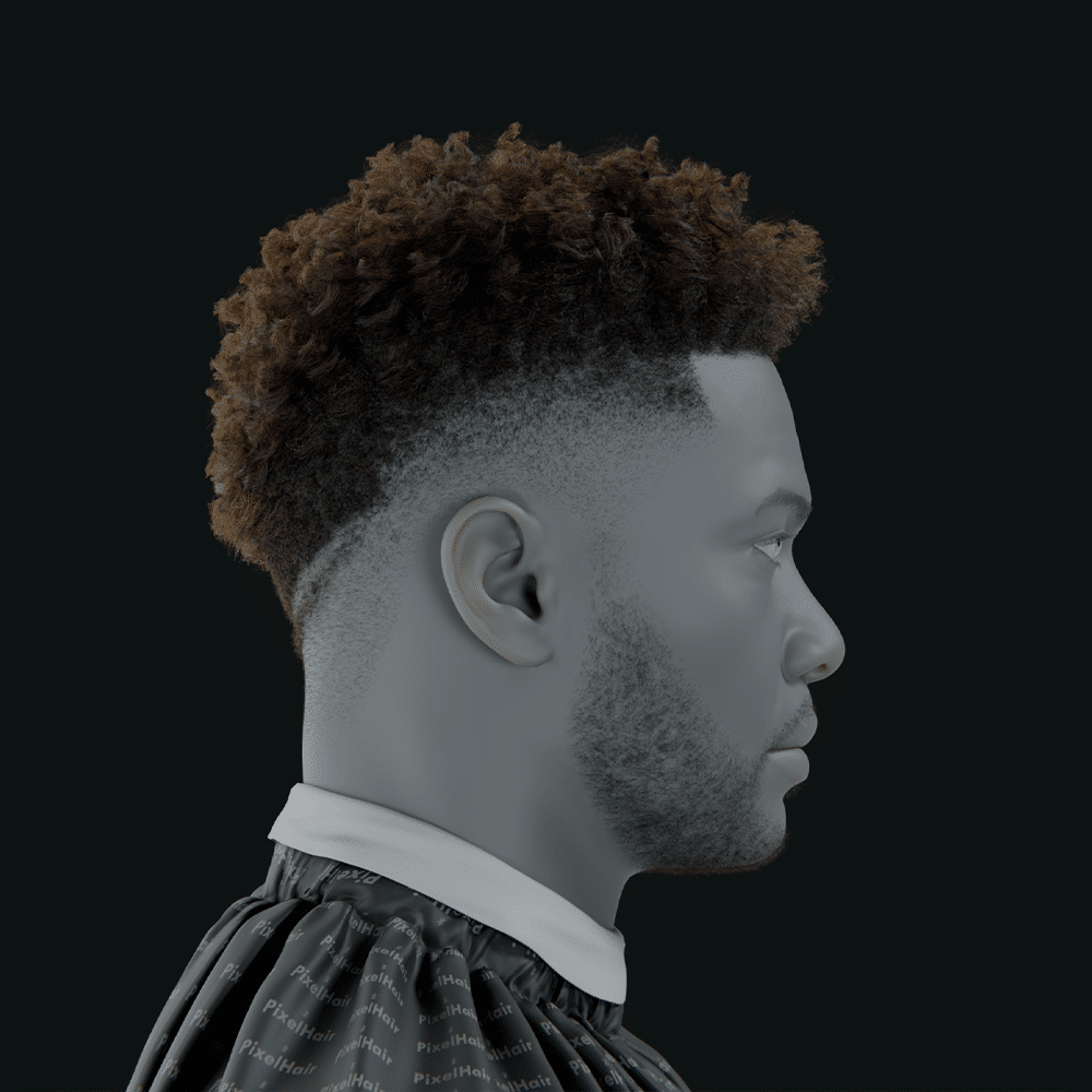 PixelHair ready-made Neymar Mohawk style fade hairstyle in Blender using Blender hair particle system