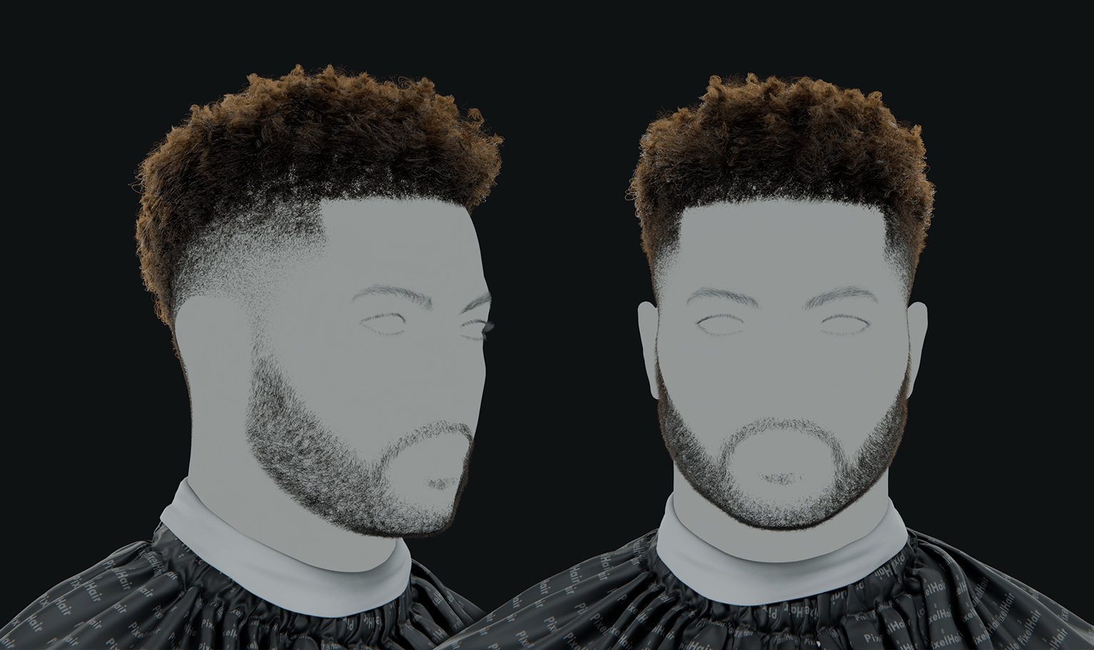 PixelHair ready-made Neymar Mohawk style fade hairstyle in Blender using Blender hair particle system