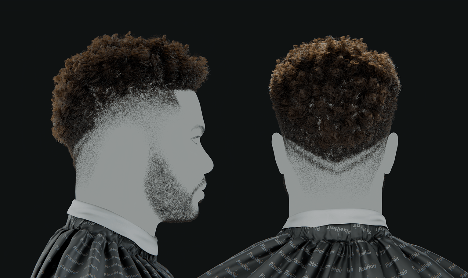 PixelHair ready-made Neymar Mohawk style fade hairstyle in Blender using Blender hair particle system