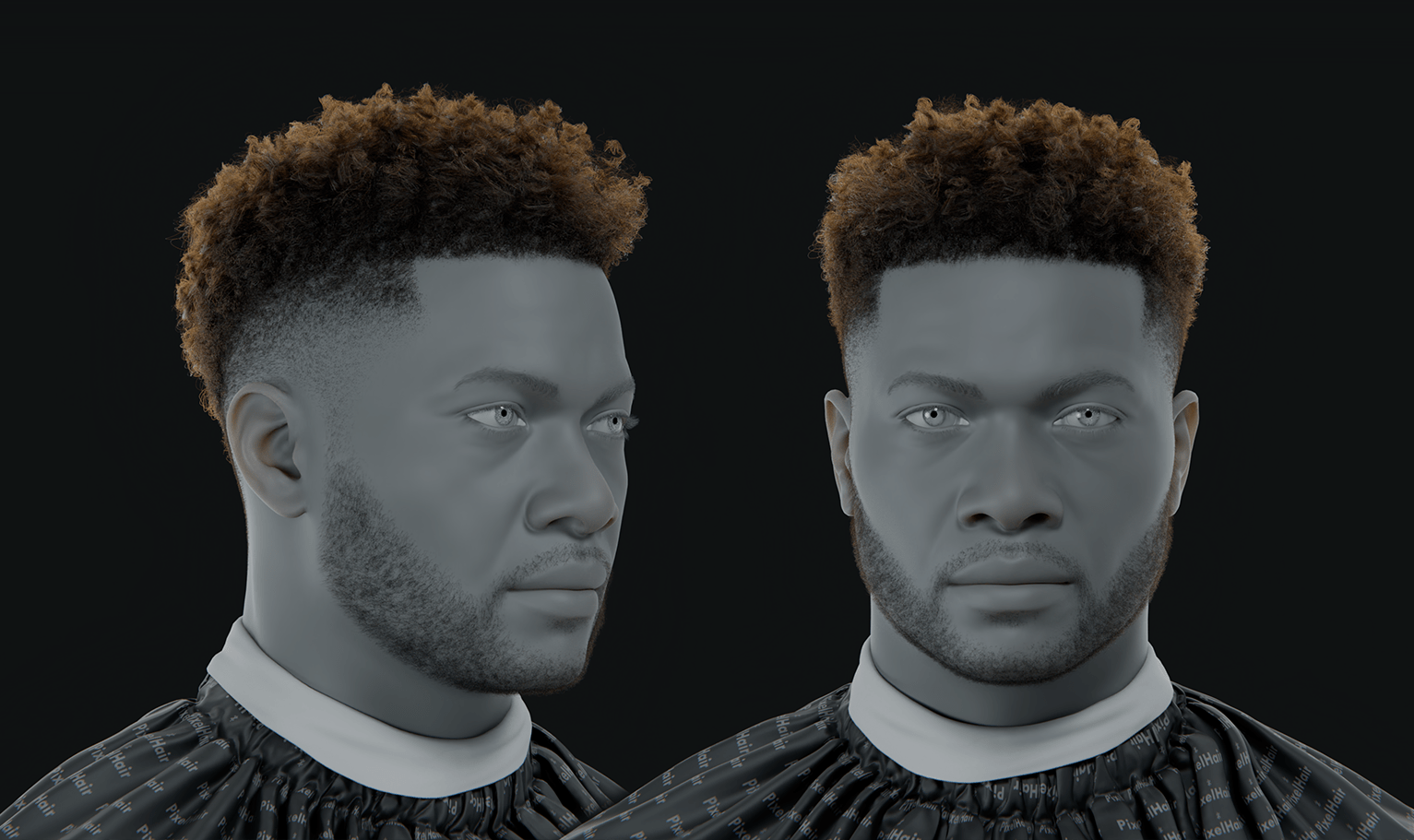 PixelHair ready-made Neymar Mohawk style fade hairstyle in Blender using Blender hair particle system