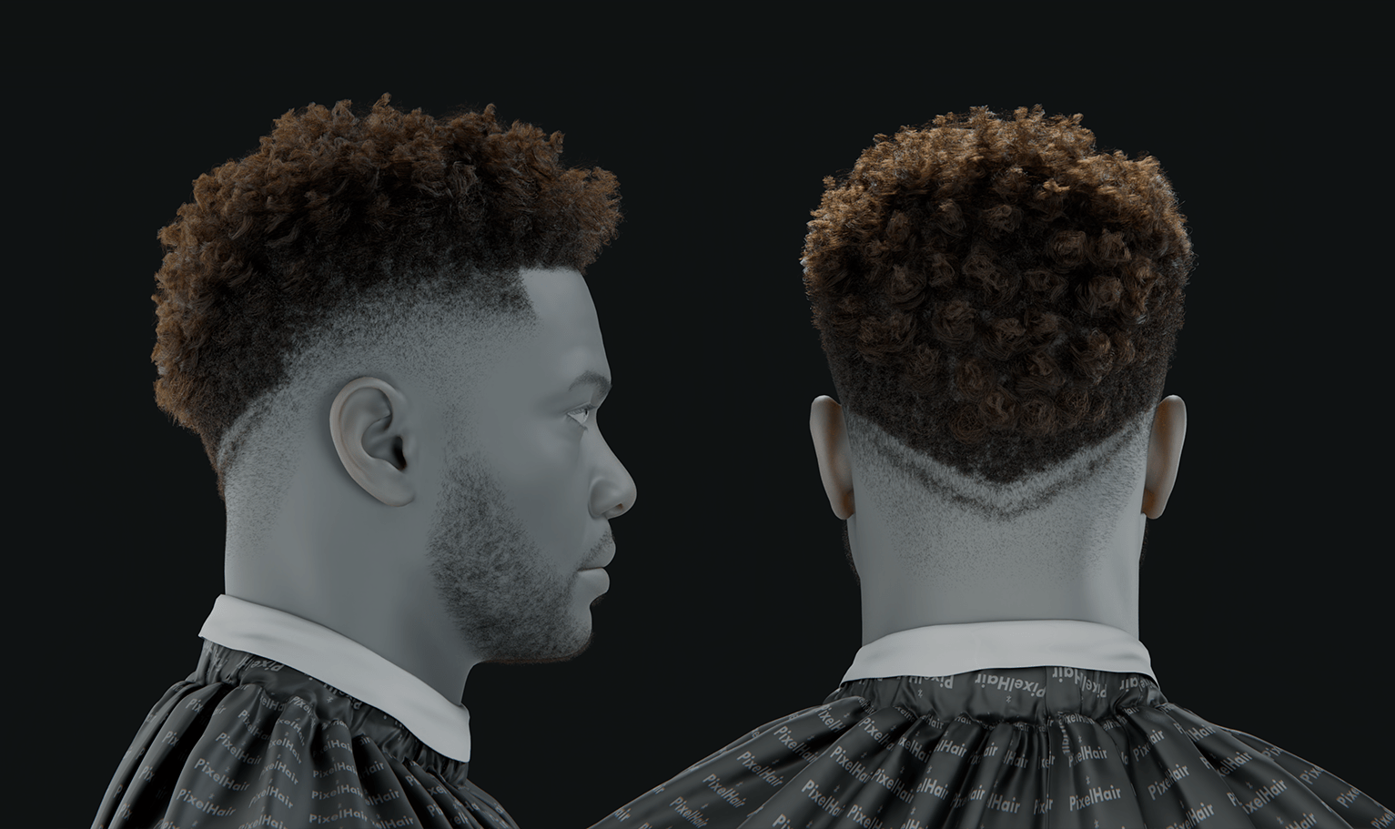 PixelHair ready-made Neymar Mohawk style fade hairstyle in Blender using Blender hair particle system