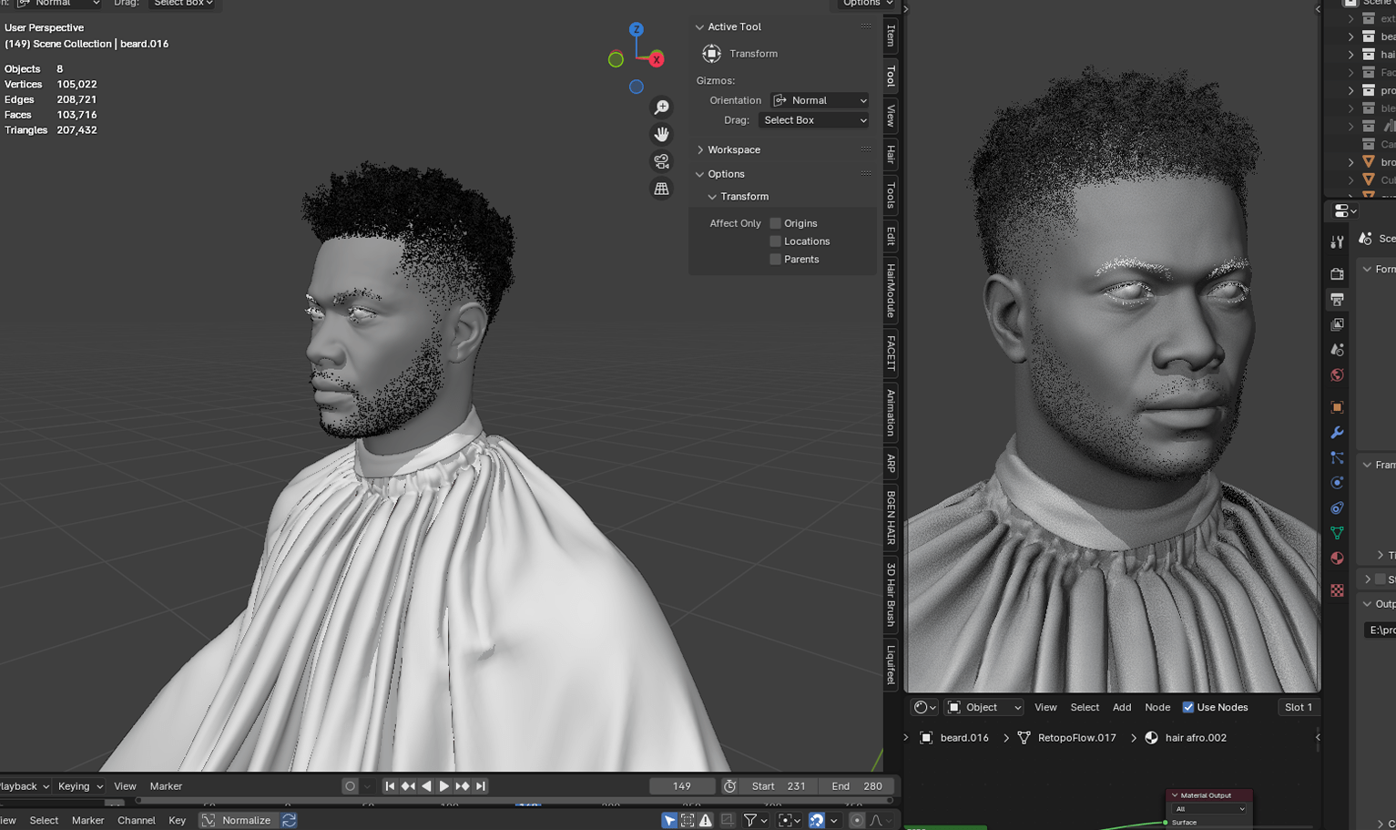 PixelHair ready-made Neymar Mohawk style fade hairstyle in Blender using Blender hair particle system