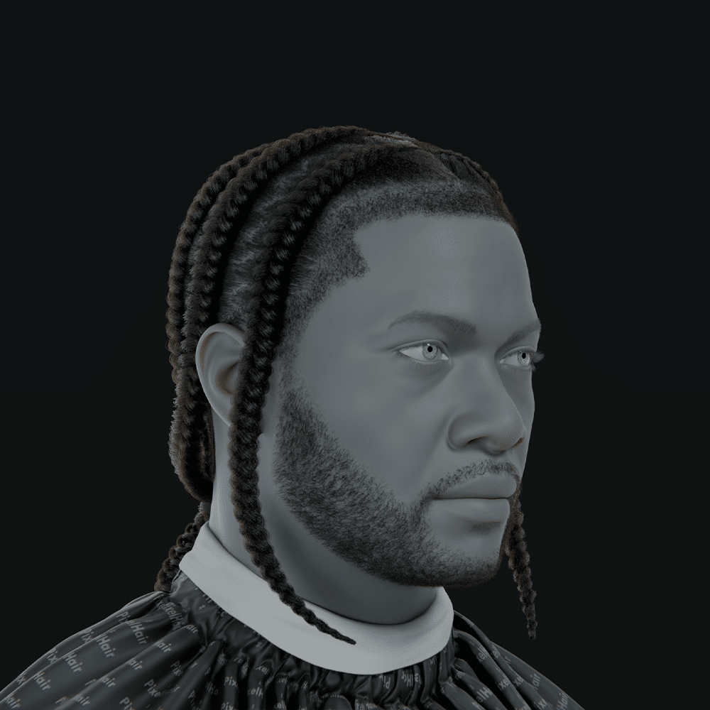 Pixelhair ready-made pop smoke braids 3d hairstyle in blender using blender hair particle system