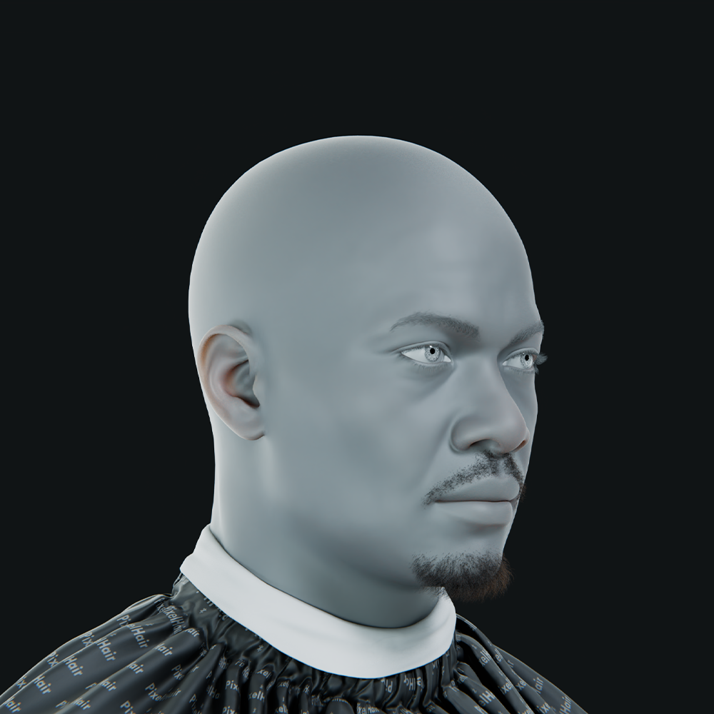 Pixelhair ready-made goatee in blender using blender hair particle system