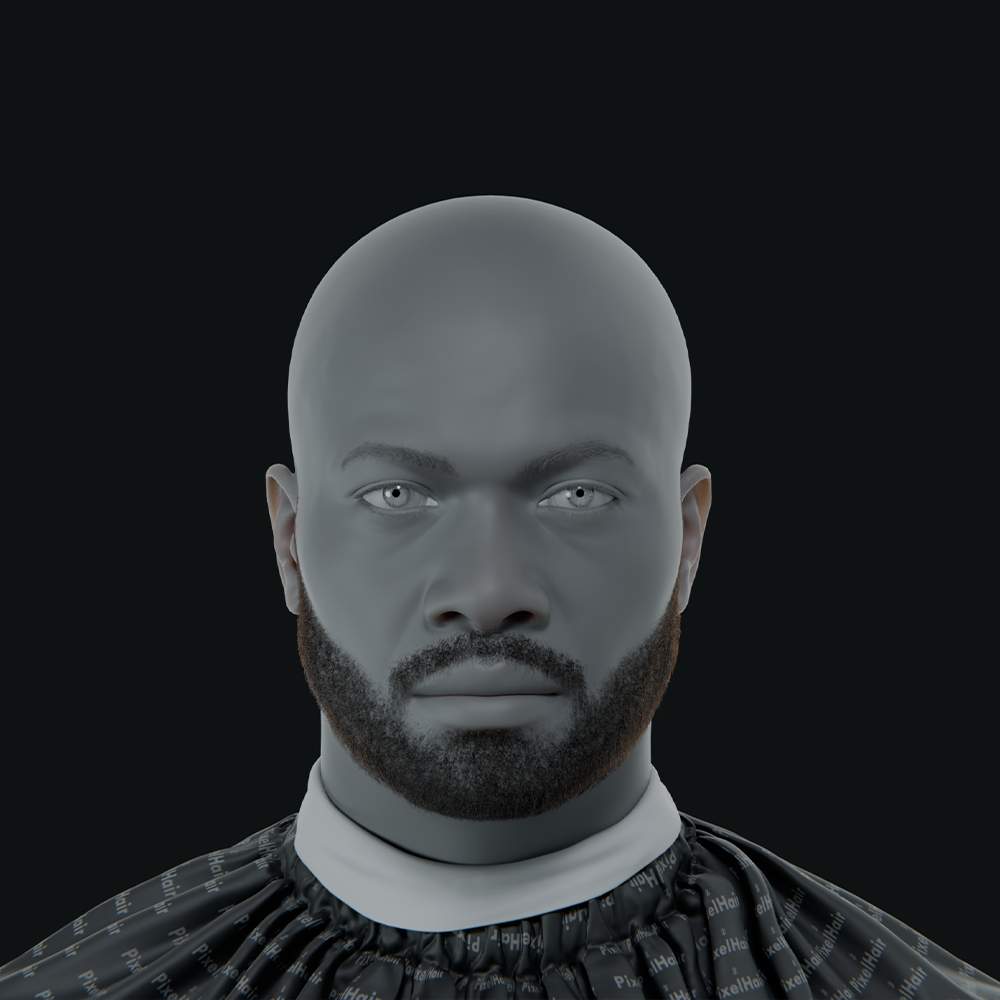 Pixelhair ready-made short 3d beard in blender using blender hair particle system