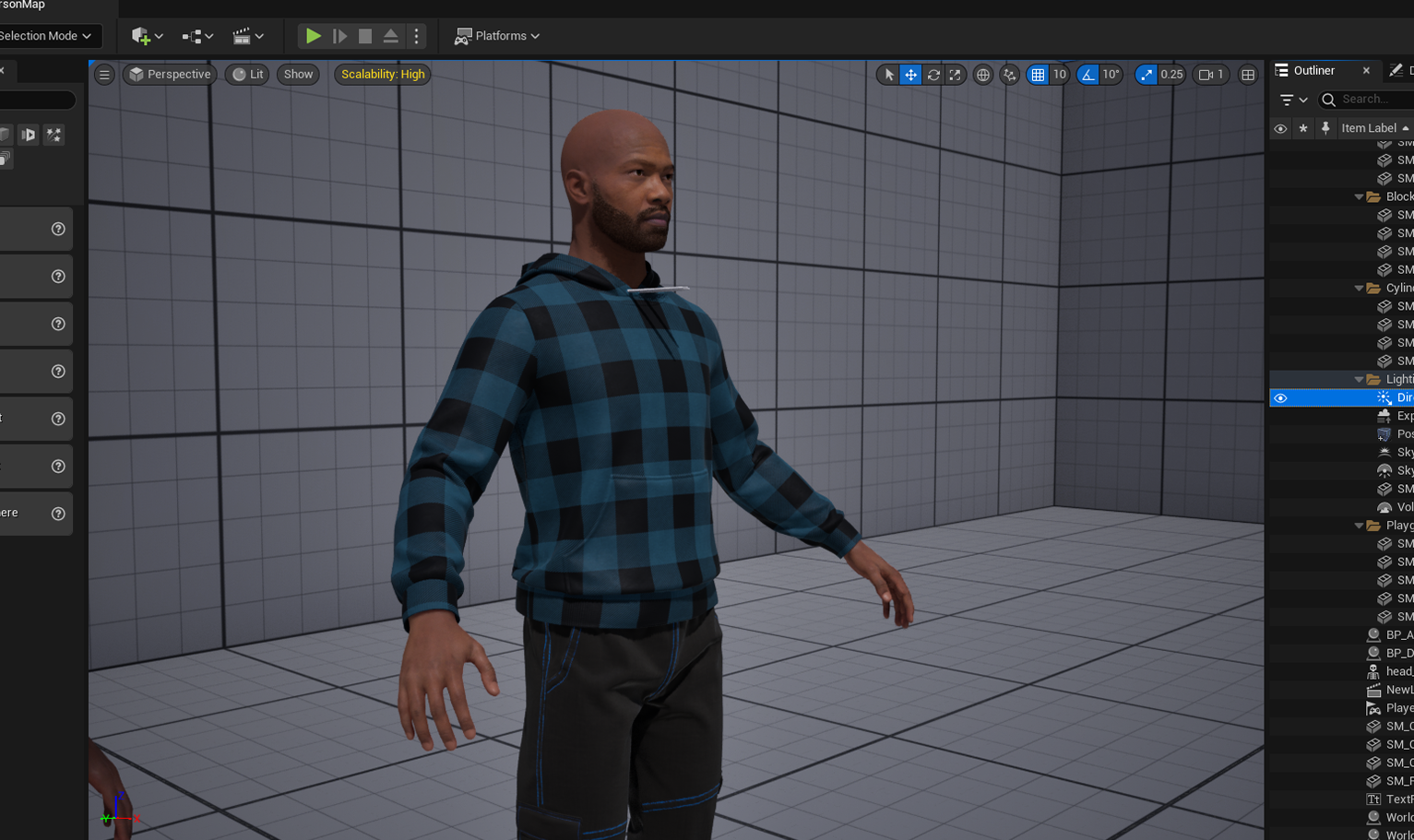 PixelHair ready-made short 3D beard on a metahuman in Unreal Engine 5 using Blender hair particle system