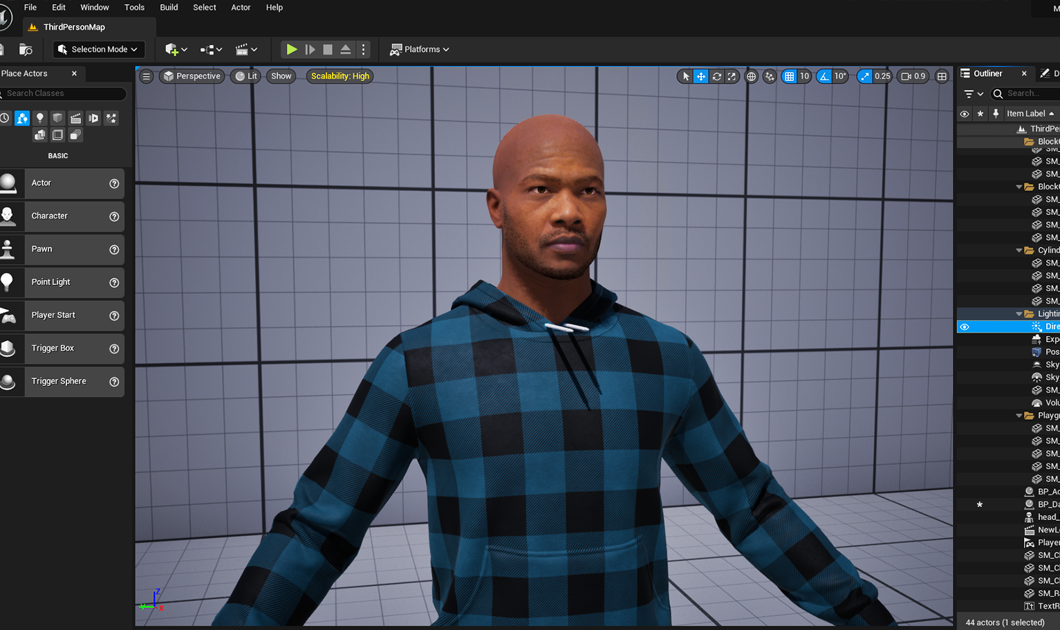 PixelHair ready-made short 3D beard on a metahuman in Unreal Engine 5 using Blender hair particle system