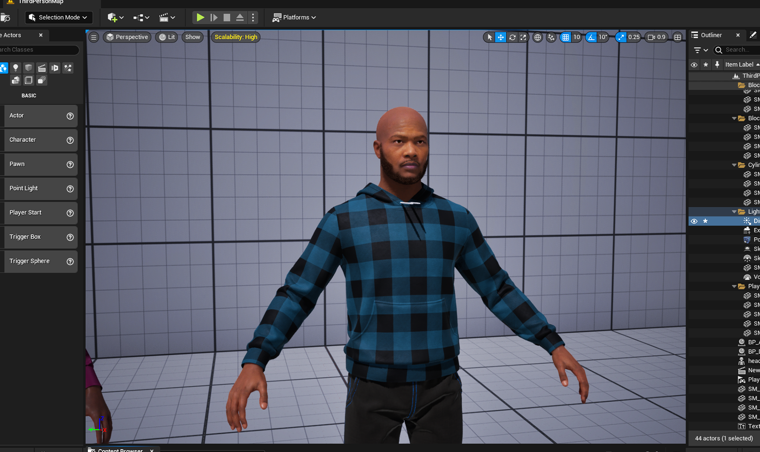 PixelHair ready-made short 3D beard on a metahuman in Unreal Engine 5 using Blender hair particle system