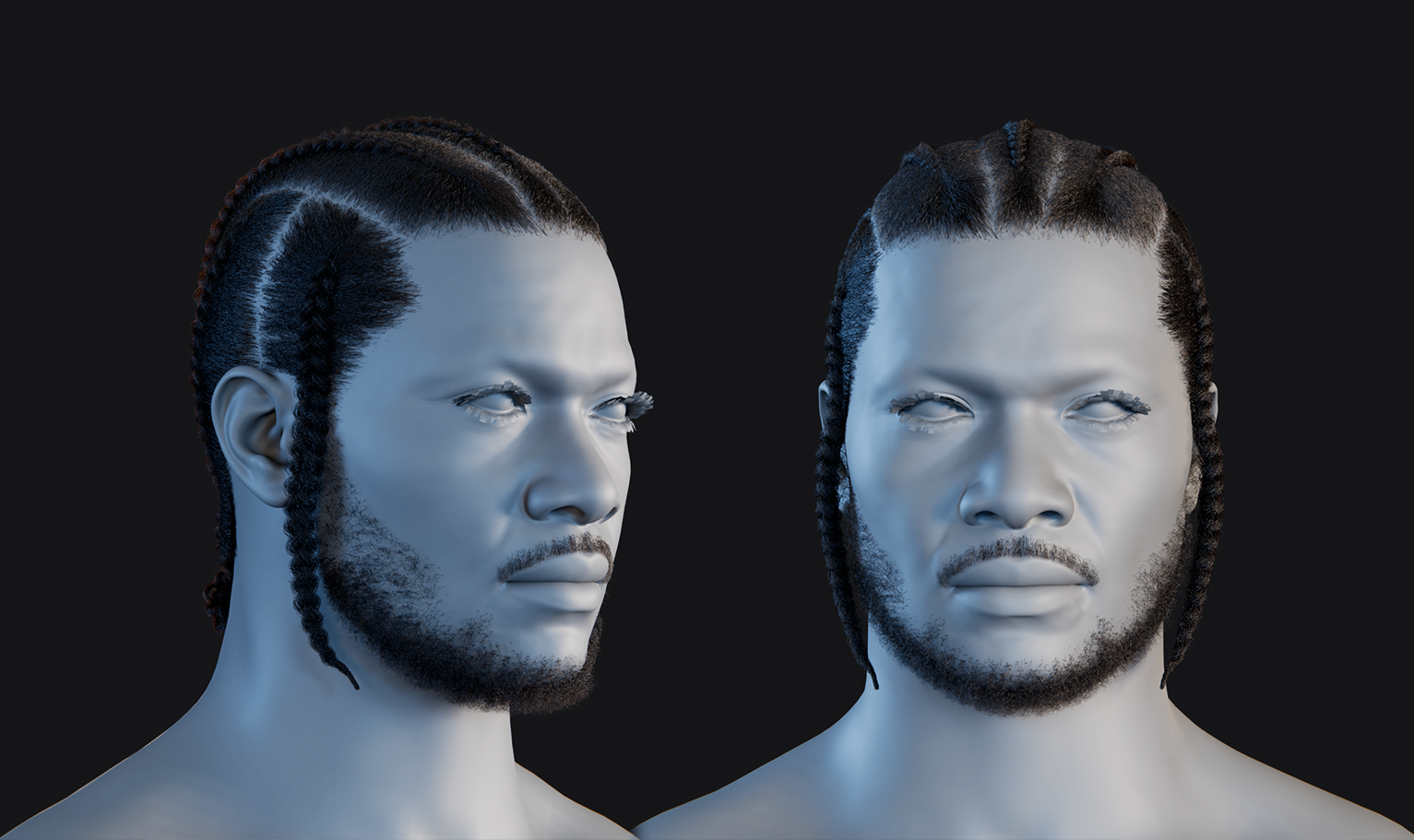 PixelHair ready-made short 3D beard in Blender using Blender hair particle system