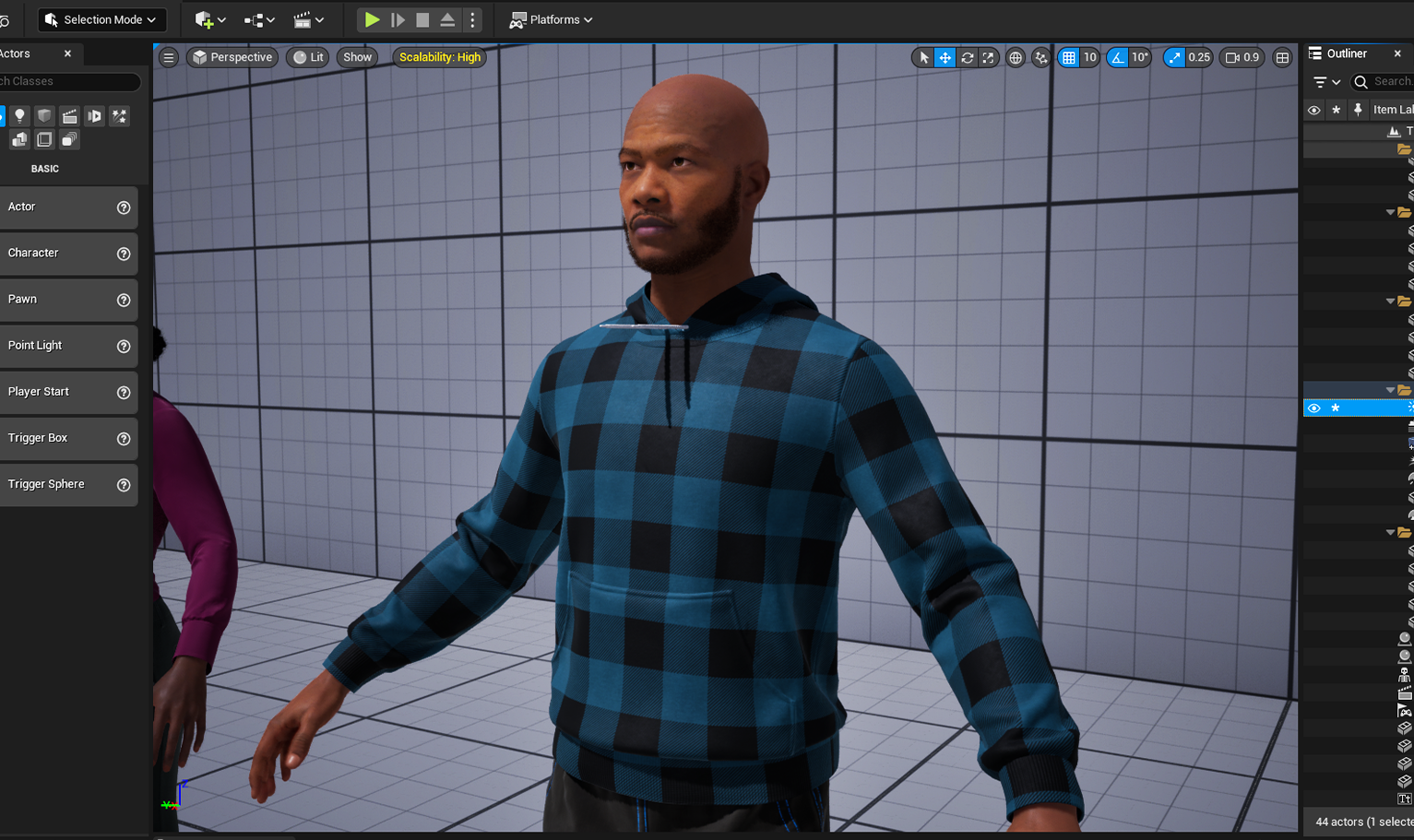 PixelHair ready-made short 3D beard on a metahuman in Unreal Engine 5 using Blender hair particle system